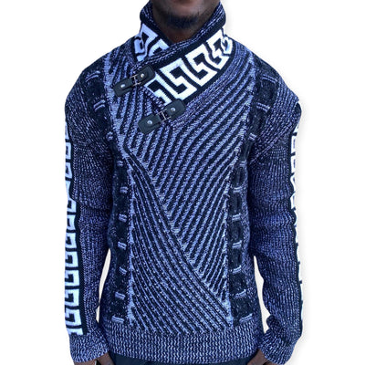 [Drake] Dark Blue Shawl Collar Pull Over Sweater