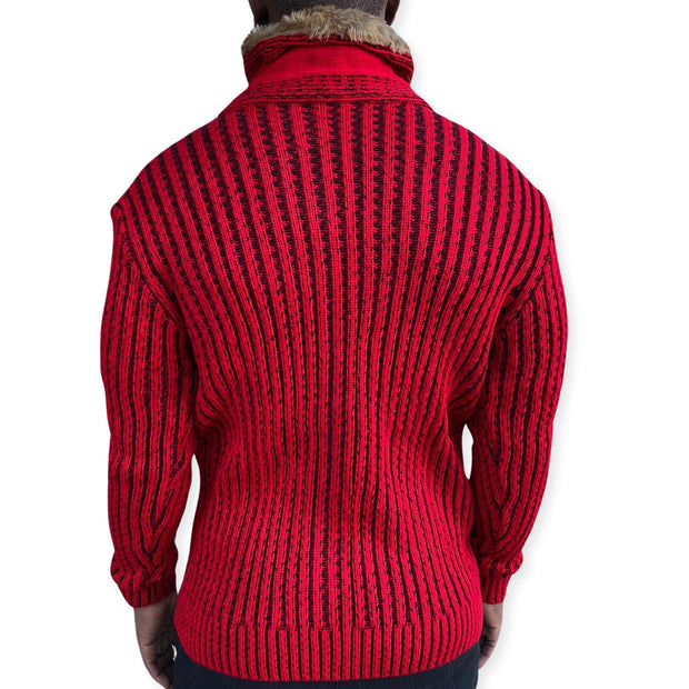 [Ezra] Red Shawl Collar Sweater