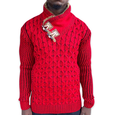 [Ezra] Red Shawl Collar Sweater