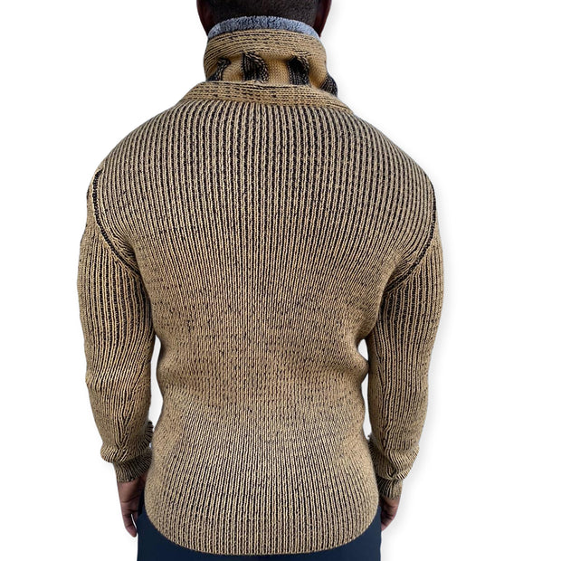 [Charles] Beige Shawl Sweater