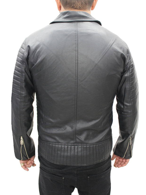[Akito] Black Leather Jacket