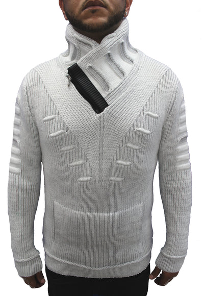 [Arlen] Ecru Fashion Shawl Sweater