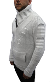 [Arlen] Ecru Fashion Shawl Sweater
