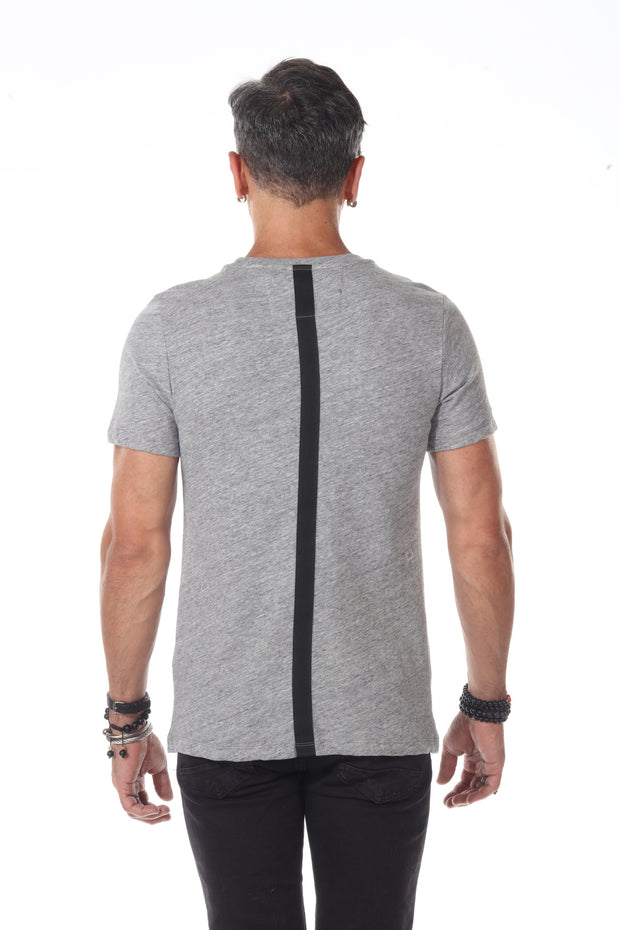 Grey Fashion Tshirt With Two Black Pockets And Strap