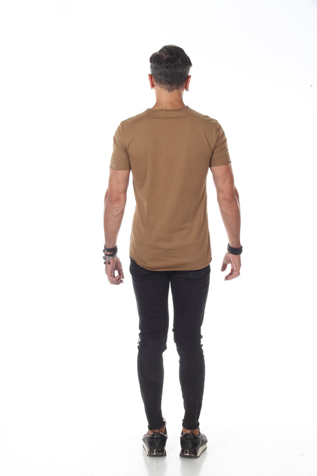 Laser Cut Coffee Fashion Tshirt With overlay