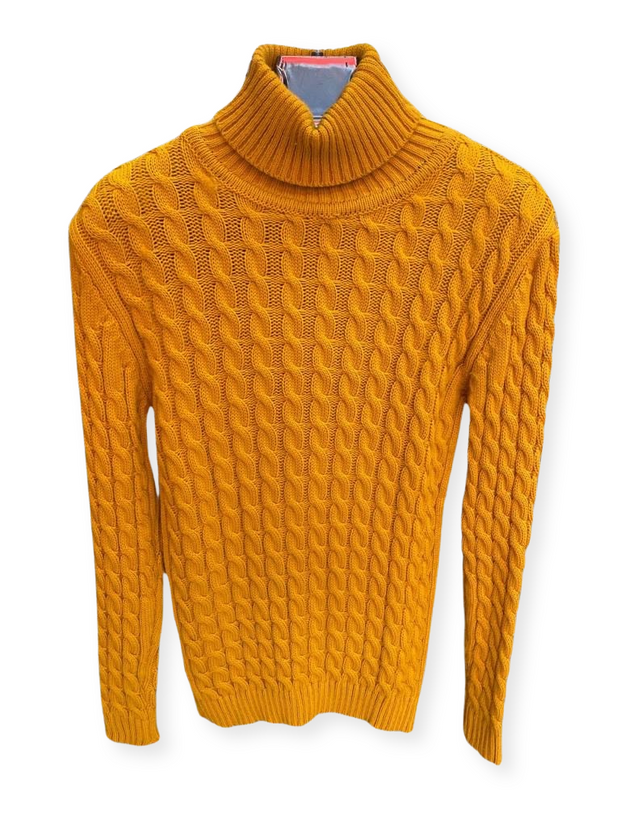 “Michael” Yellow Men’s Wool Turtleneck Sweater