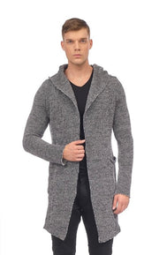 Grey Fashion Light Weight Cardigan With Hood