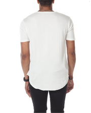 Eli White Mesh fabric T-shirt With Scoop on waist