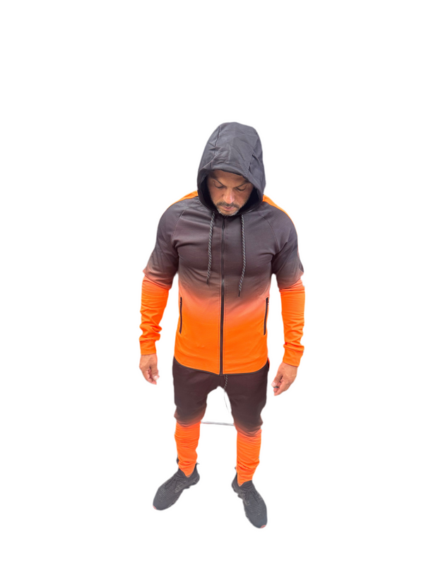 Two Piece Orange Tide wash Tracksuit Set (2pcs)