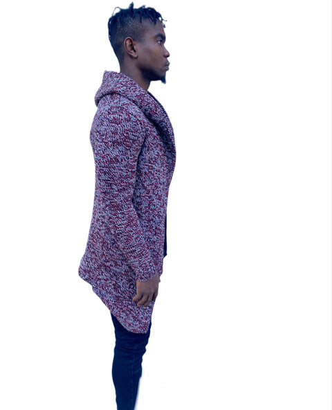 “Shawne Merriman” Burgundy Sweater Cardigan