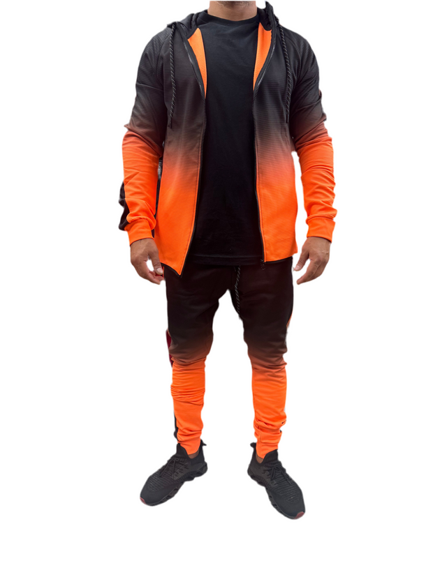 Two Piece Orange Tide wash Tracksuit Set (2pcs)