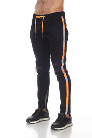 Black Fashion Jogger with Reflective Stripe