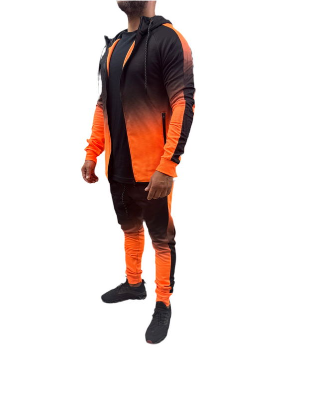 Two Piece Orange Tide wash Tracksuit Set (2pcs)