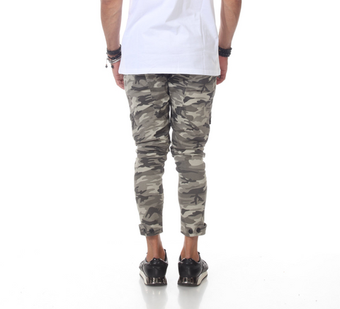 [Arlo] Camo Fashion Joggers With Black Fishnet Pocket Detail