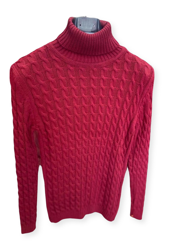 “Michael” Red Men’s Wool Turtleneck Sweater