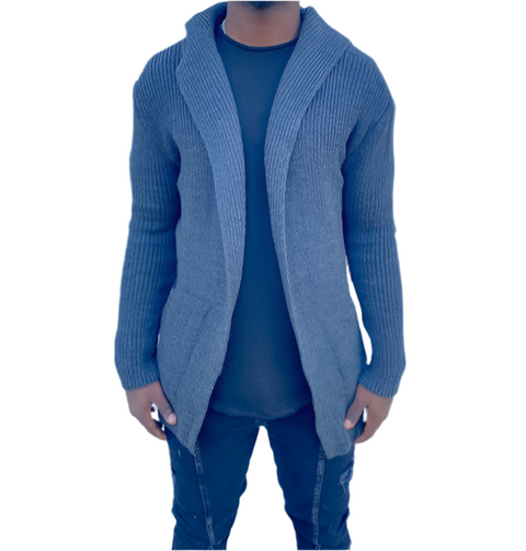 Jason Grey Knitted Sweater Cardigan