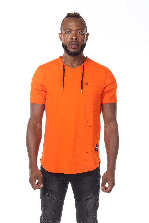 Orange Fashion Tee with Drawstring