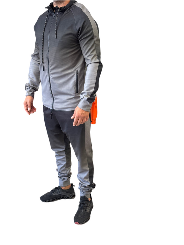Two Piece Grey Tide wash Tracksuit Set (2pcs)