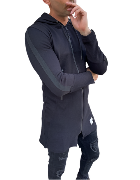 Black Cardigan With Hood