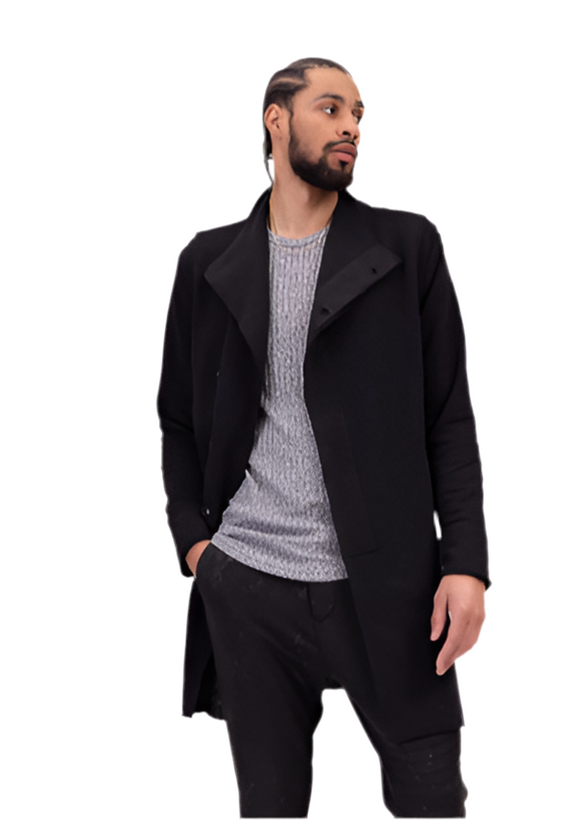 Black Fashion Cardigan With Buttons