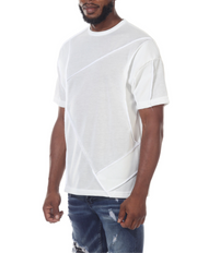 Tonic White Tee With piping details on Front and Back And Side Texture Detail