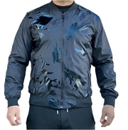 Black Camo Print Bomber Jacket