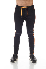 Black Fashion Jogger with Reflective Stripe