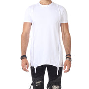 Burning Man White Fashion T shirt With String and Lace