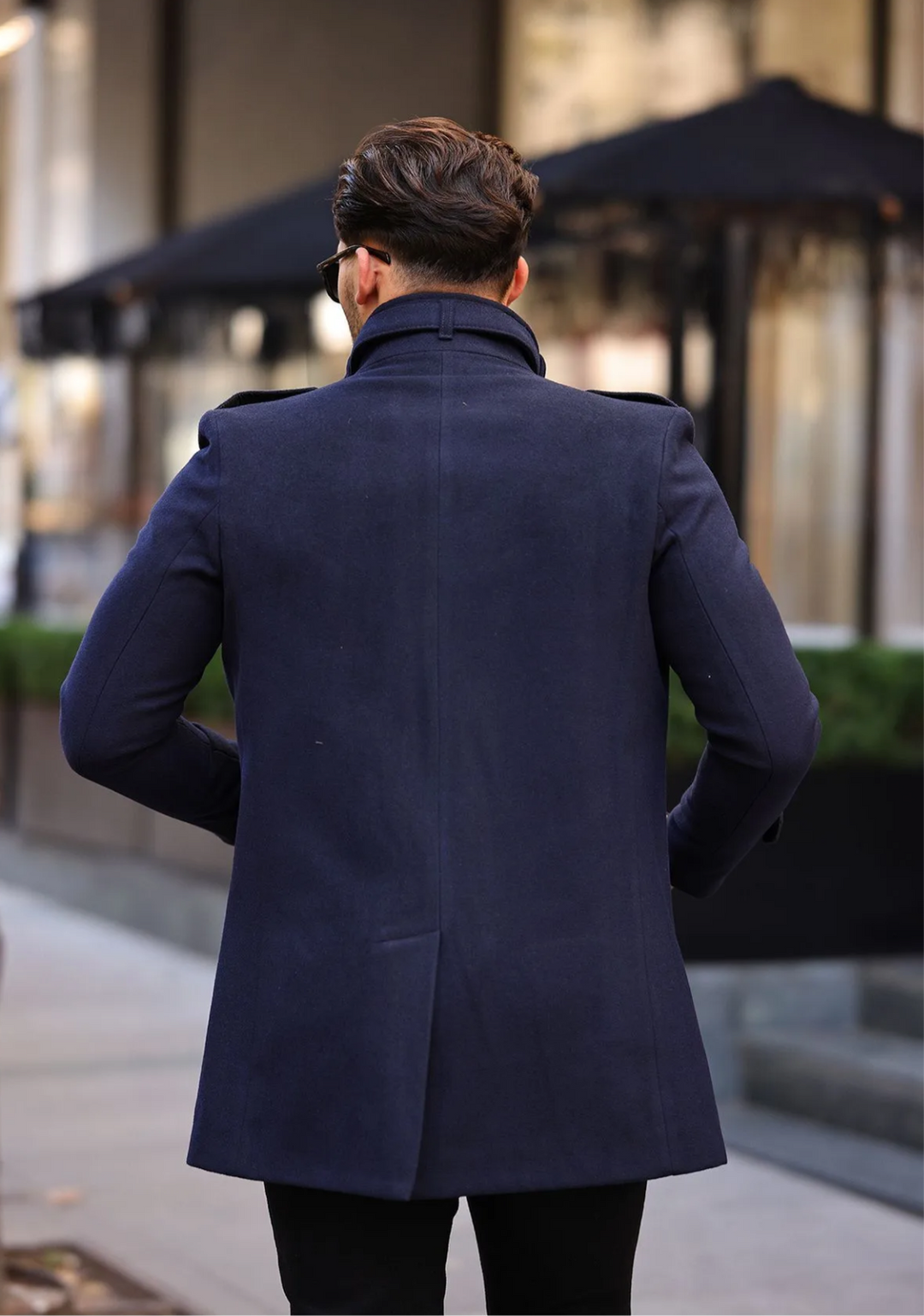 Tommy] Navy Single-Breasted Pea Coat 100% Wool – Young Republic