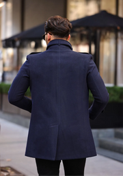 [Tommy] Navy-Single Breasted 100% Wool Pea Coat