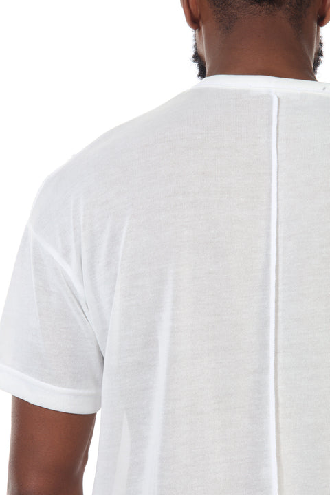 Tonic White Tee With piping details on Front and Back And Side Texture Detail