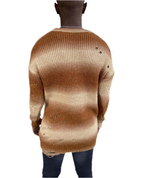 [Goozi] Taffy Knitted Distressed Crew Neck Light Weight