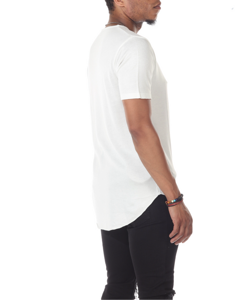 Eli White Mesh fabric T-shirt With Scoop on waist