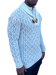 “Elton” White Mens Sweater