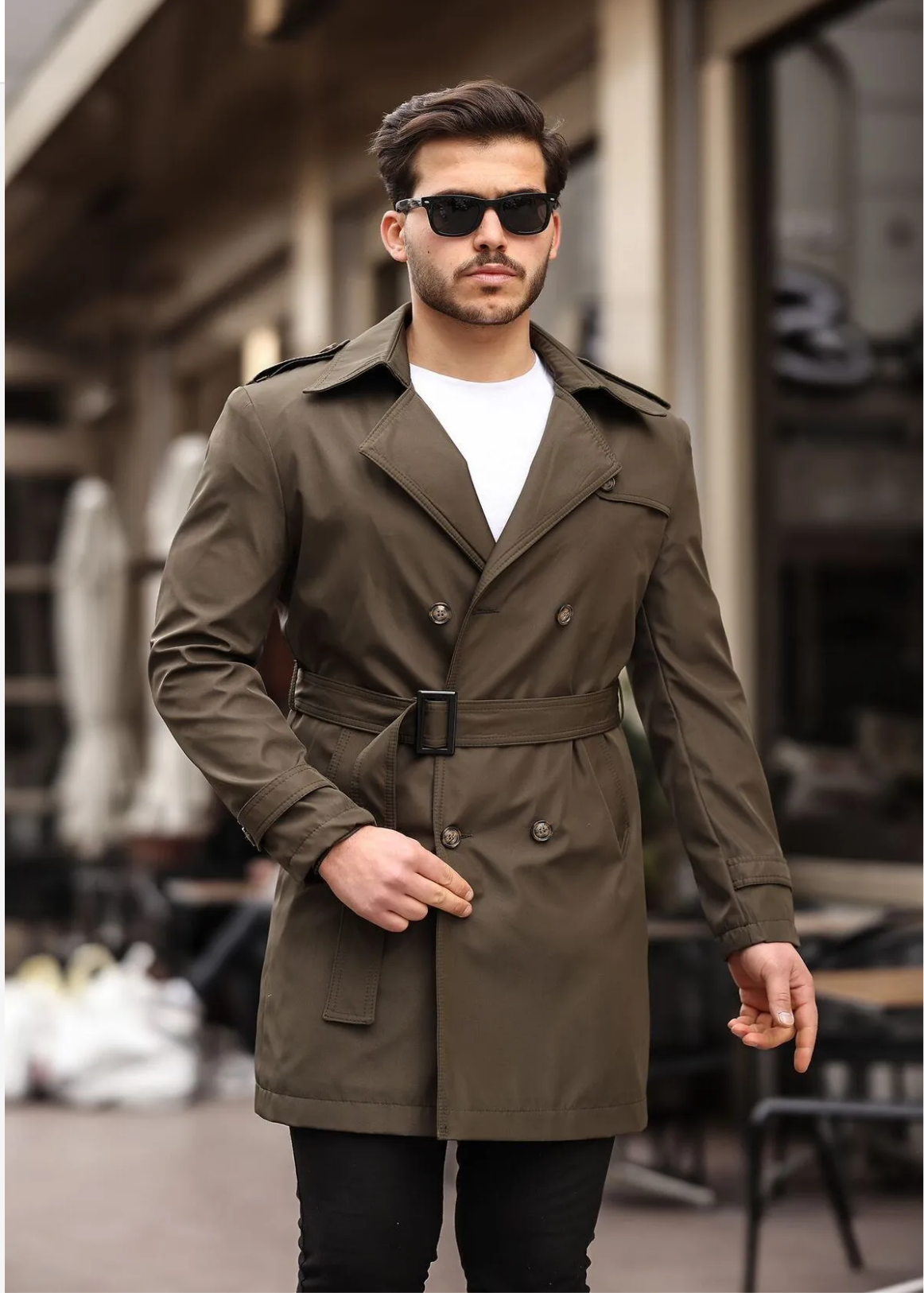 Chicago] Cocoa Double Breasted Water Repellent Trench Coat – Young