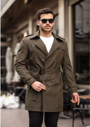 [Chicago]-Cocoa Double Breasted Water Repellent Trench Coat