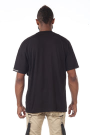 Black Oversize Fashion Tshirt With Long Pocket with Zip Detail