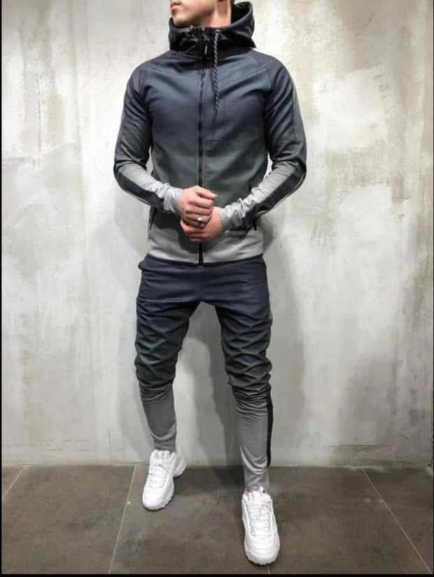 Two Piece Grey Tide wash Tracksuit Set (2pcs)