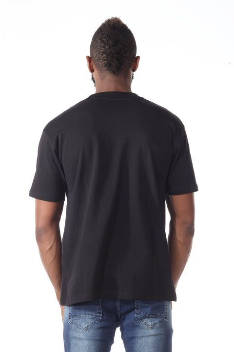 Black Half Stripe With Pocket Fashion T-Shirt