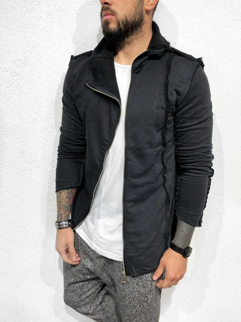 [Alessio] Black Fashion Piping Cardigan