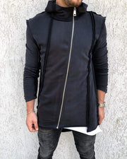 [Alessio] Black Fashion Piping Cardigan