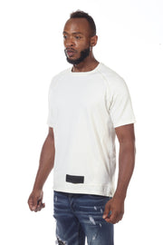 Oversize off-white Tshitt with Piping on Shoulder & hanging back Layer