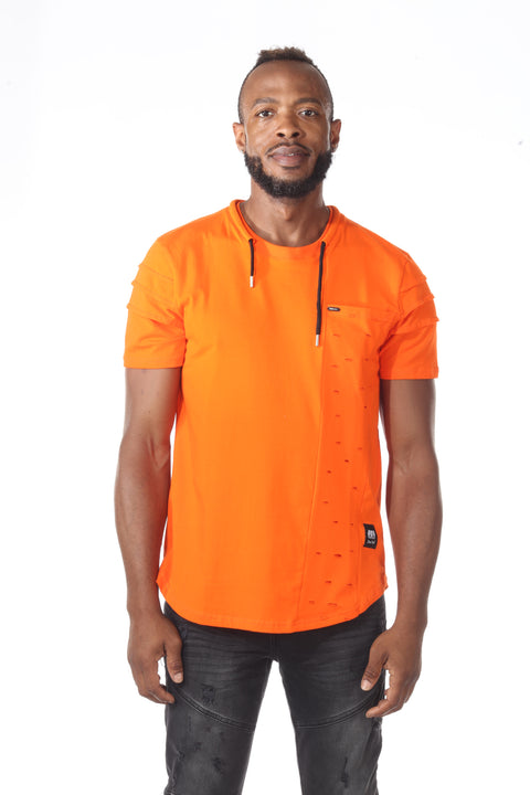 Orange Fashion Tee with Drawstring