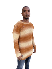 [Goozi] Taffy Knitted Distressed Crew Neck Light Weight