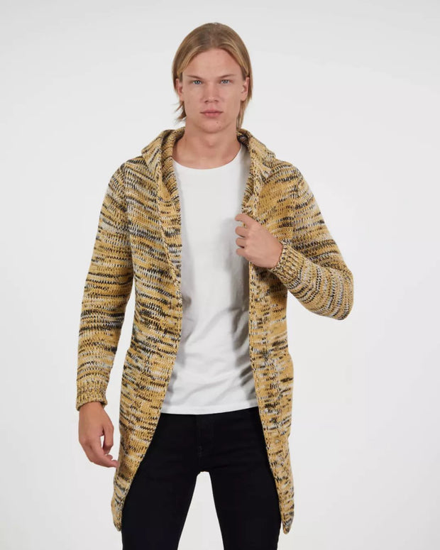 “Sebastian” Yellow Men’s Cardigan with Black Detail