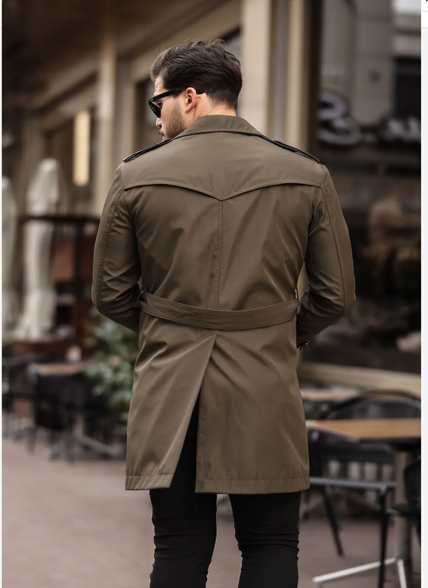 [Chicago]-Cocoa Double Breasted Water Repellent Trench Coat