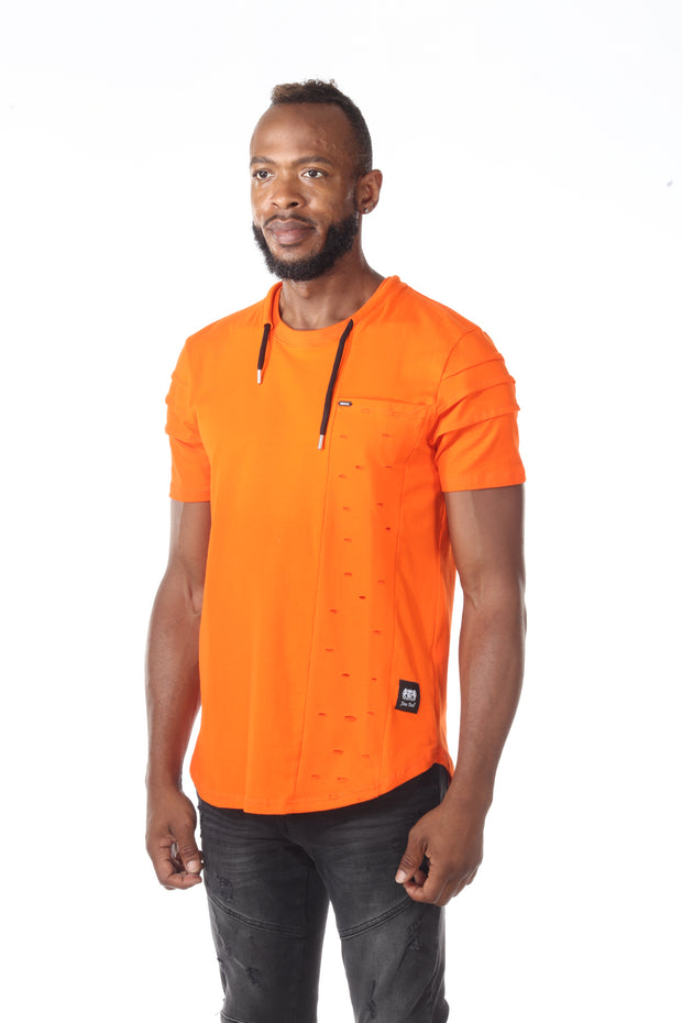 Orange Fashion Tee with Drawstring