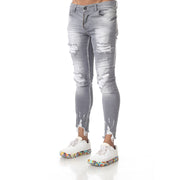 Light Grey Washed Fashion Distress Jeans