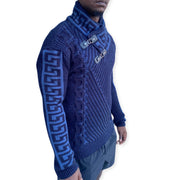[Drake] Blue Shawl Collar Sweater