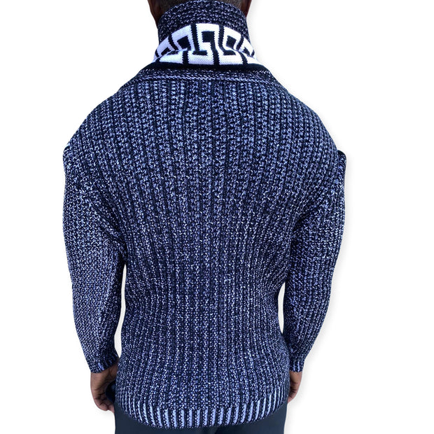 [Drake] Dark Blue Shawl Collar Pull Over Sweater